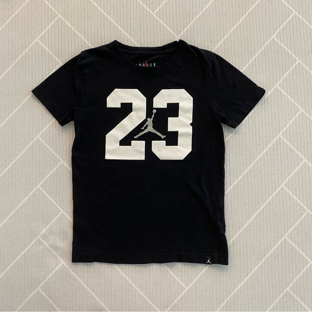 Jordan Black Tee with White 23 Graphic boy's size S (8-10Y)